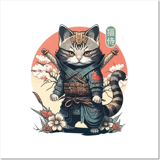 Samurai Cat Tattoo, Kawaii Ninja Cat Posters and Art